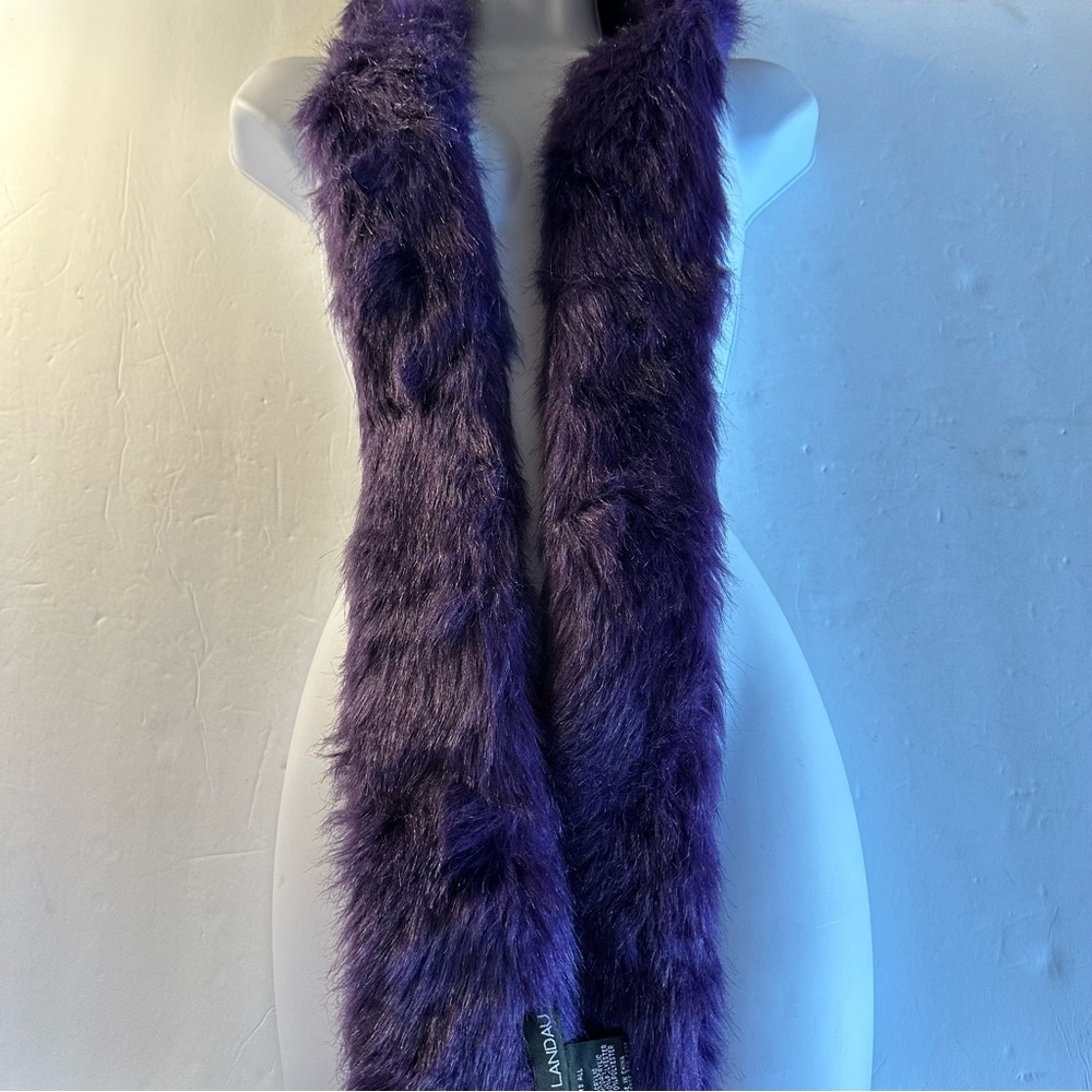 Adrienne Landau Pretty in Purple Faux Fur Long Scarf